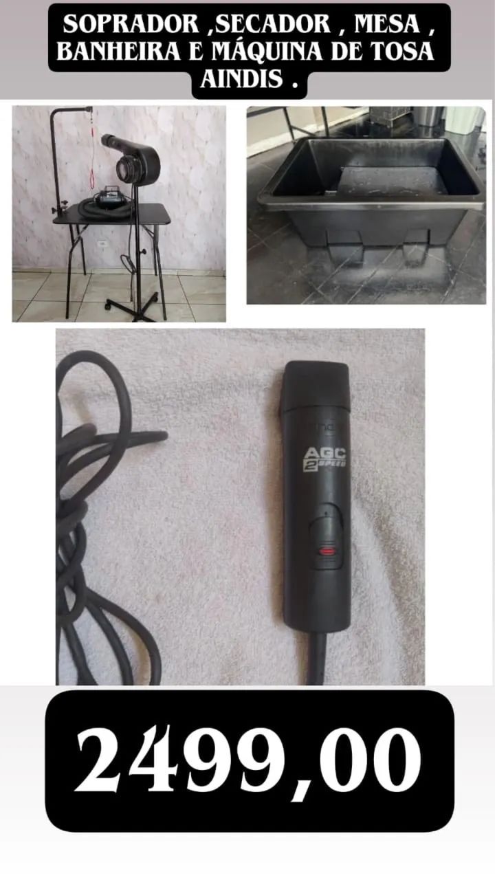 Equipamentos de banho e tosa 