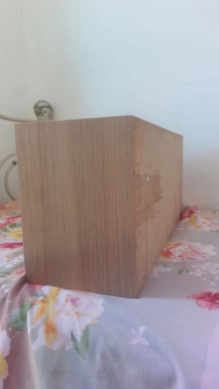 Nicho Prateleira Retangular MDF - 69x30cm (Amadeirado e Branco) - Foto 3