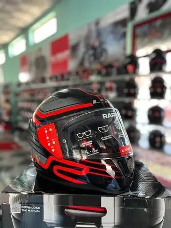Capacete LS2 FF353 Rapid Circuit Preto e Vermelho - 58 - Foto 4