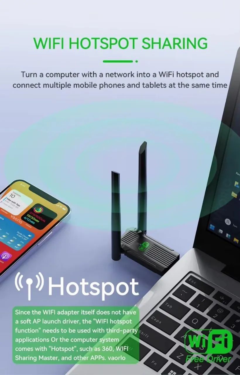 Adaptador Wi-Fi USB Antena Dupla - Foto 5