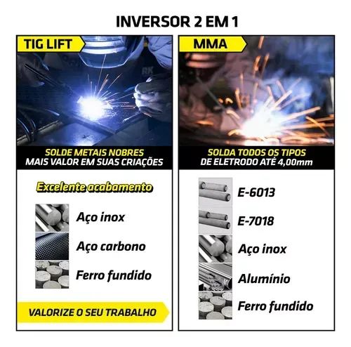 INVERSORA TORK MMA 180 AMPERES KAB 180 MICRO 220V-Tork - Foto 5