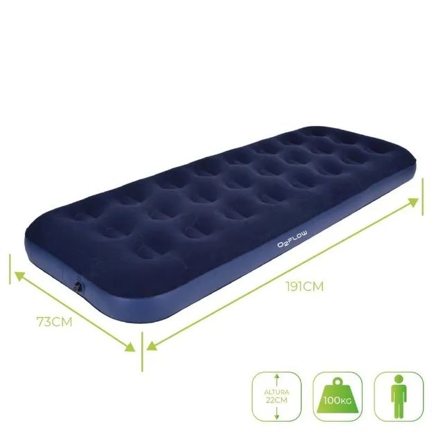 Colchão Inflável Solteiro Multiuso Até 100Kgs O2Flow - Foto 3
