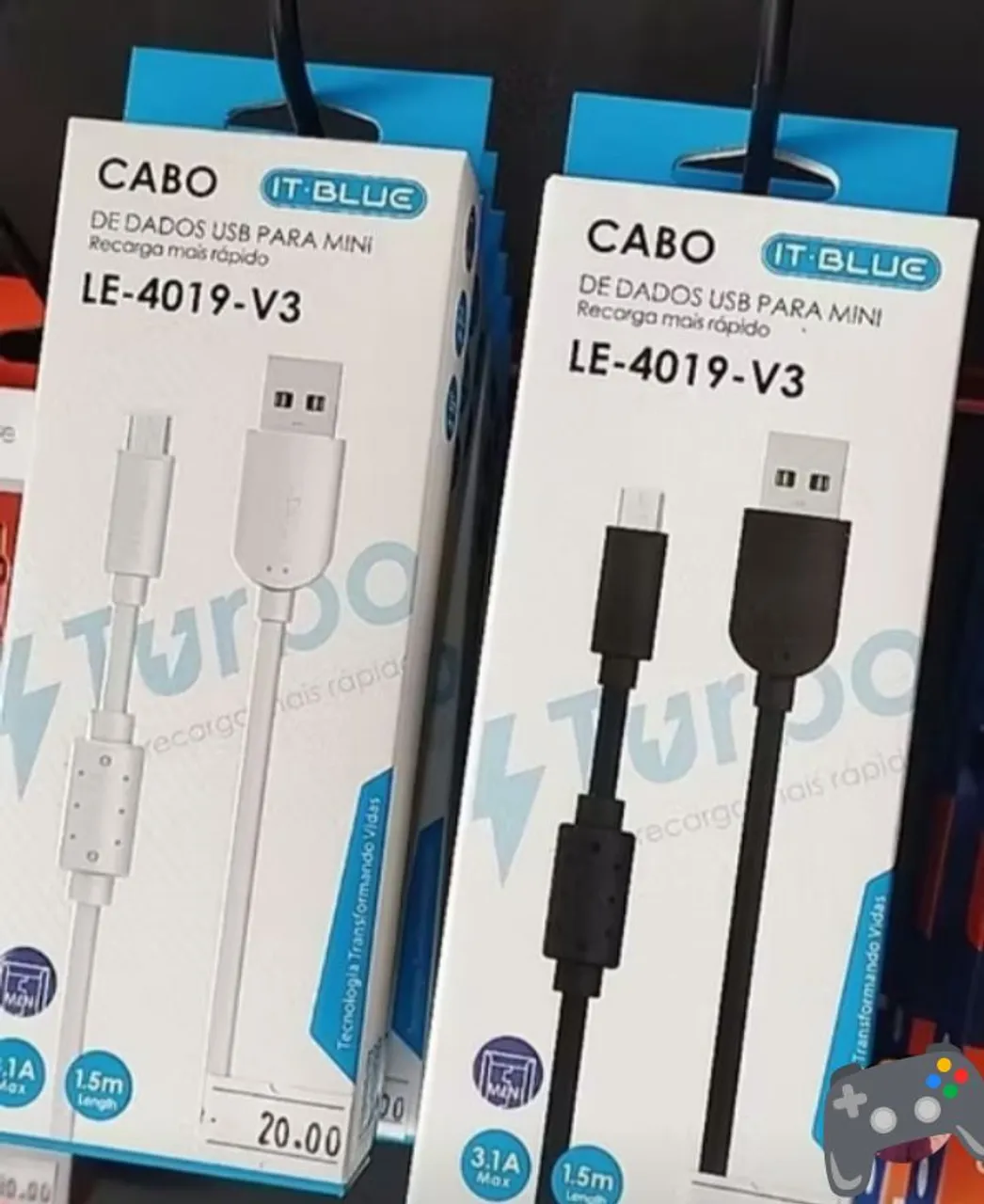 Cabo carregador para controle de PS3 - novo