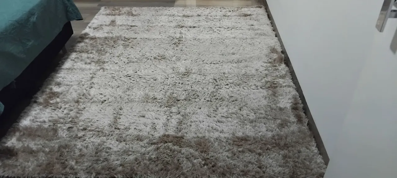 Tapete felpudo 2,0 por 2,5 bege para sala ou quarto