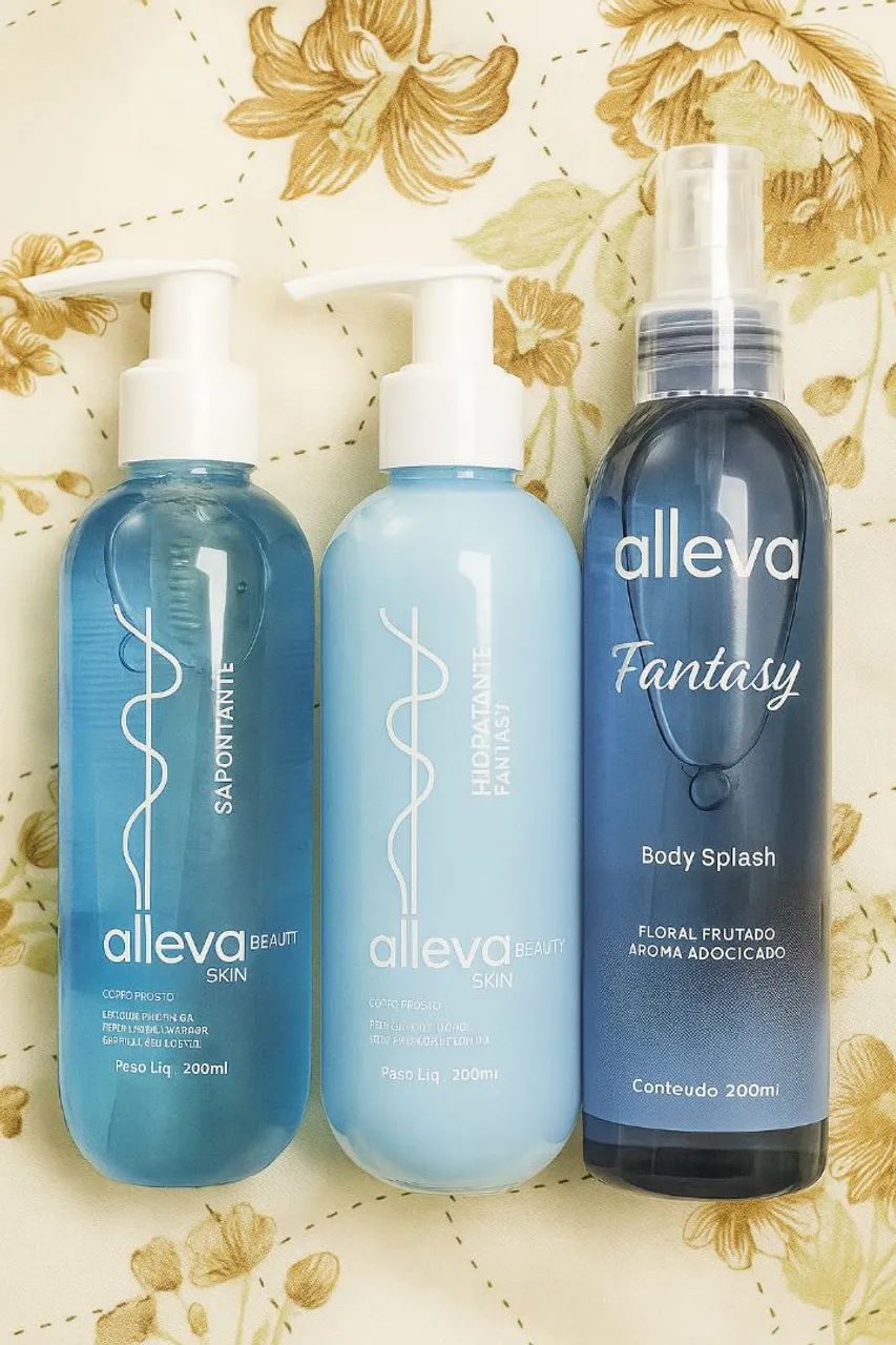 Kit 3 Banho Premium Alleva Skin Fantasy