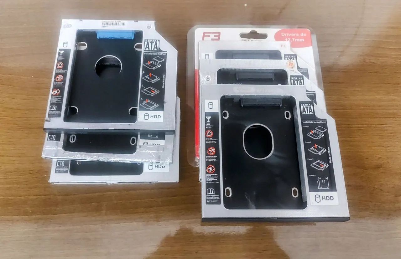 Adaptador Gaveta para HD SSD 12,7mm e 9mm SATA para Notebook
