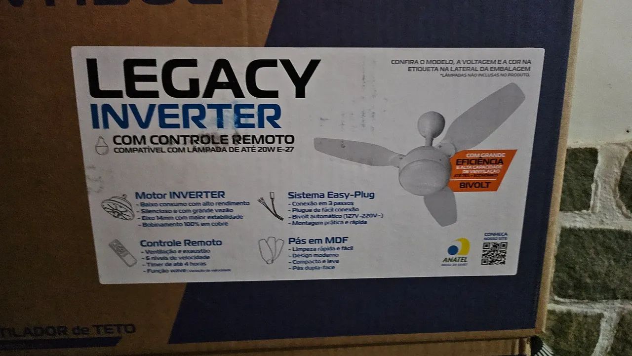 Ventilador de Teto Legacy Inverter com Controle Remoto - Bivolt
