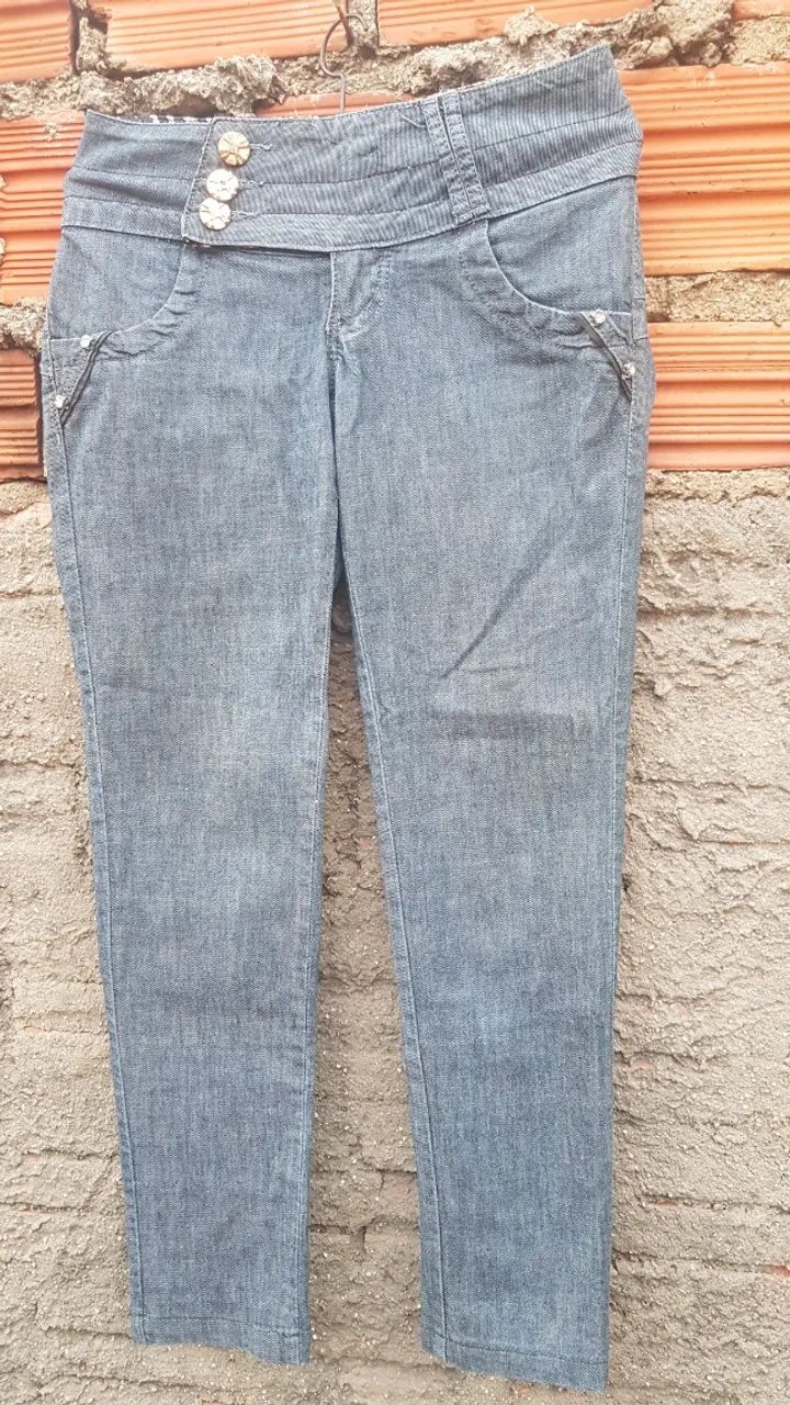 Calça Comprida Jeans Preta - Foto 5