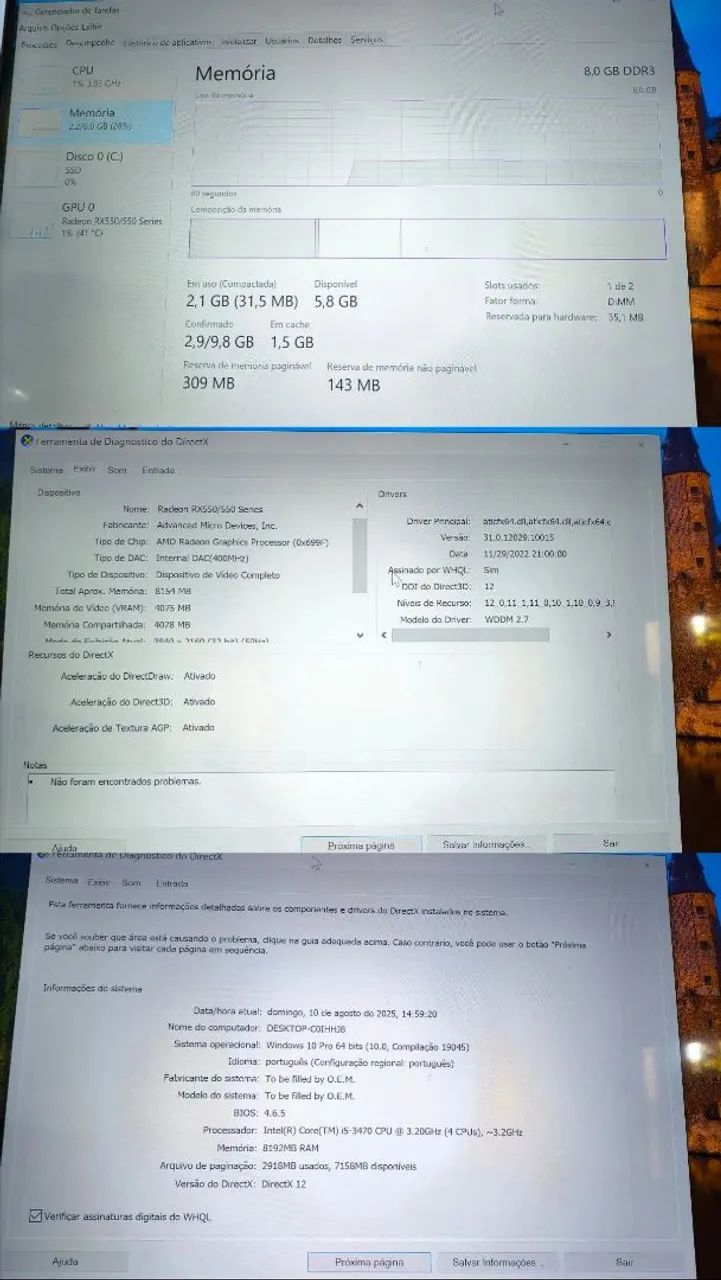 CPU Desktop i5 com AMD Rx550 - Foto 3