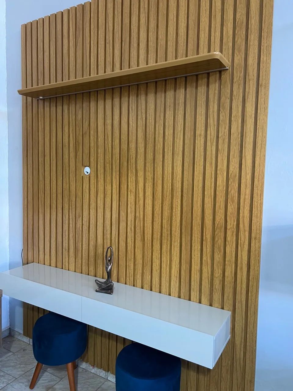 Painel Ripado Mdf Novo Com Led 