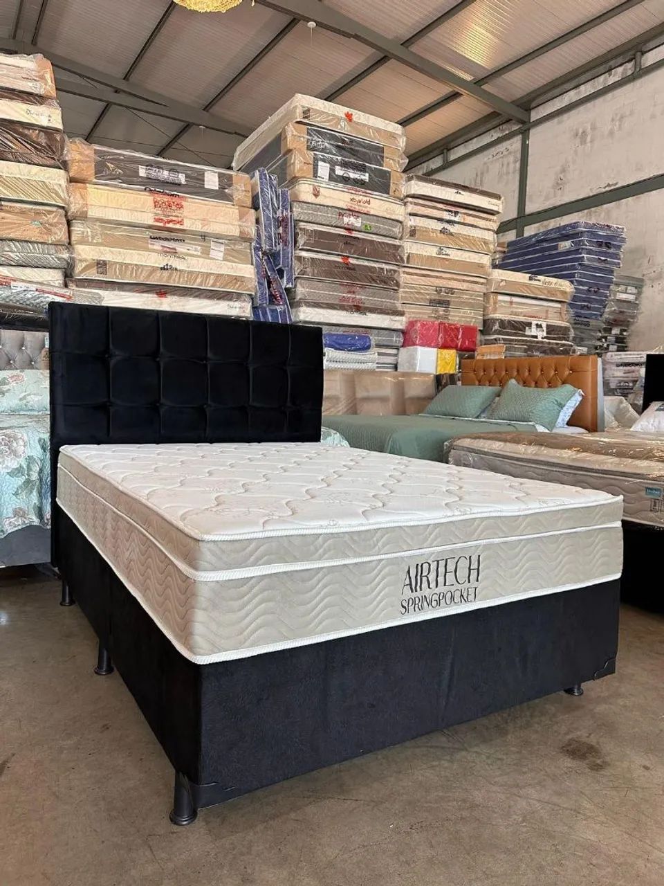 Cama Box com Colchão Airtech Springpocket