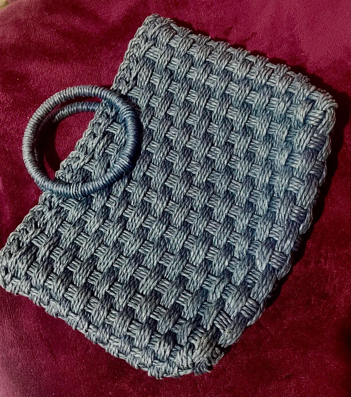 Bolsa de Palha Azul Estonado !BAIXOU! - Foto 2