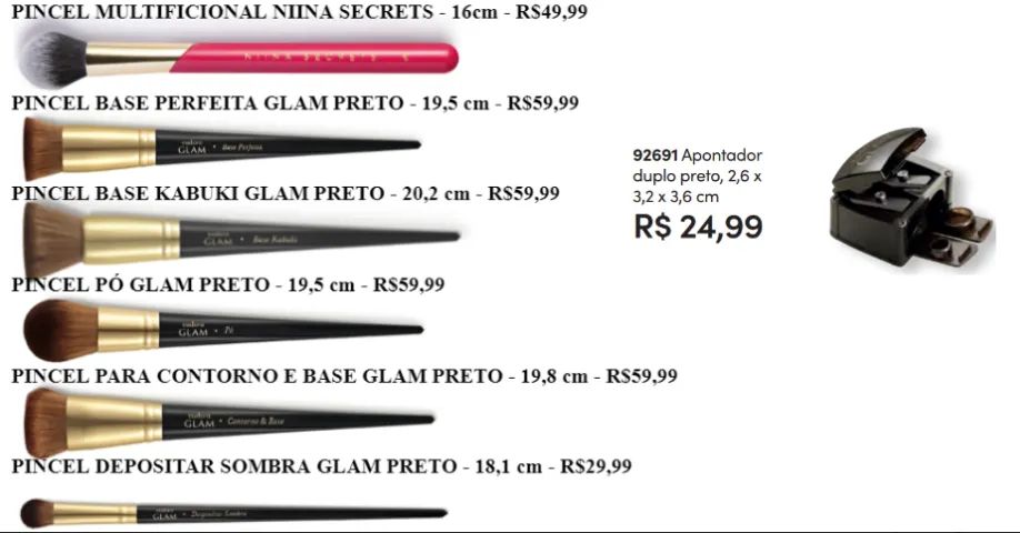 Kit de pinceis + apontador