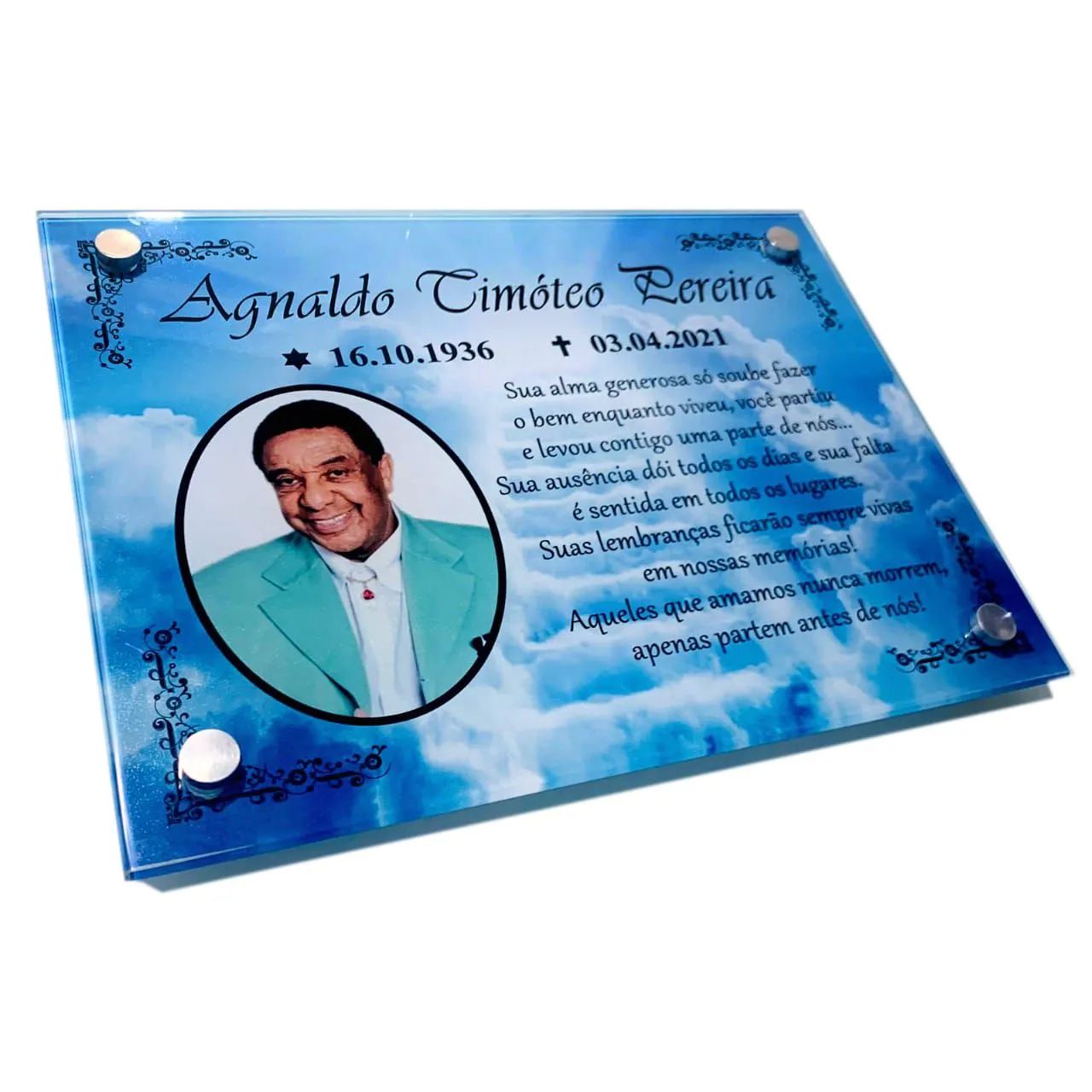Placa de vidro póstuma  - Foto 2