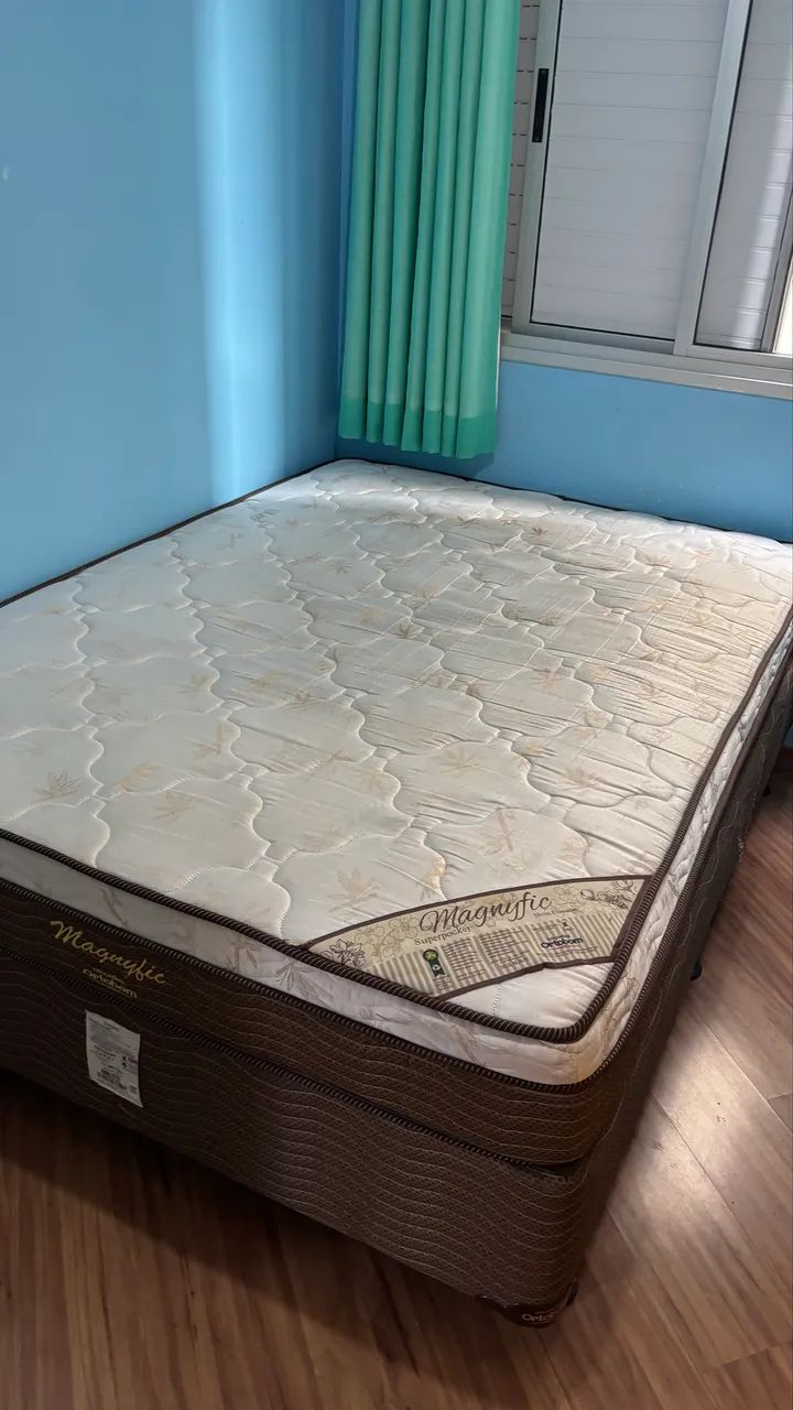 Cama box casal com colchão 