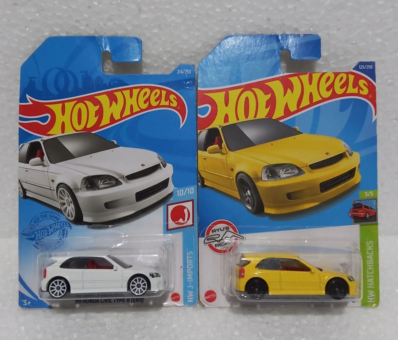 Dupla Miniaturas Hotwheels Honda 99 Civic 
