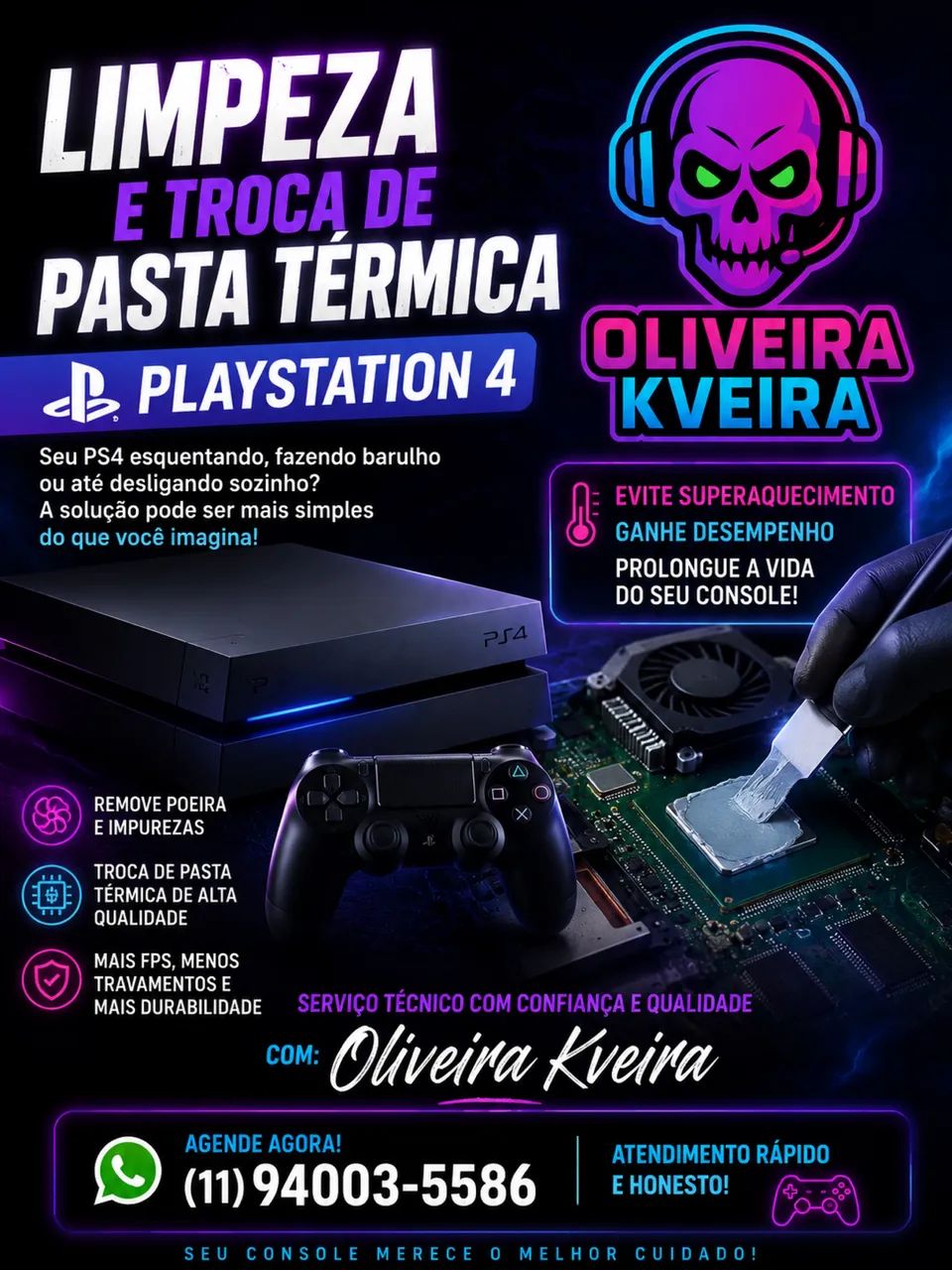 Limpeza e troca de pasta térmica 