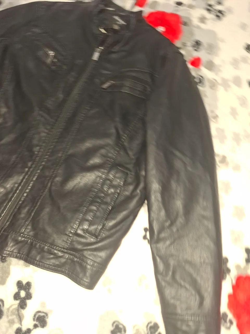 Jaqueta preta  de couro
