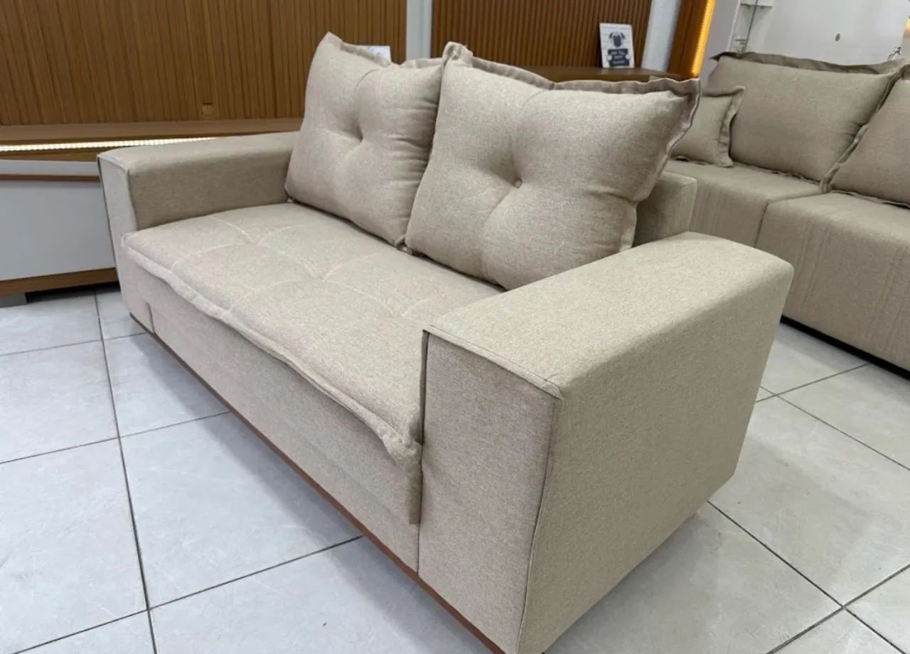 Sofá Living Caparao 1,60m de Largura Linho Entrega Rápida - Foto 2