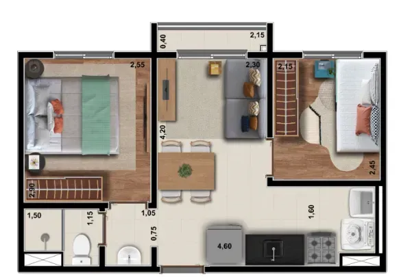 PLANTA 34m²