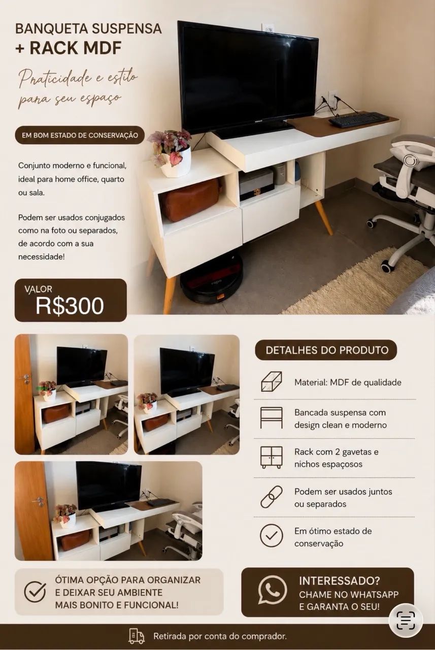 Rack + Bancada mdf  - Foto 3