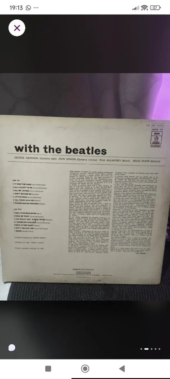 LP vinil With The Beatles stereo  - Foto 2