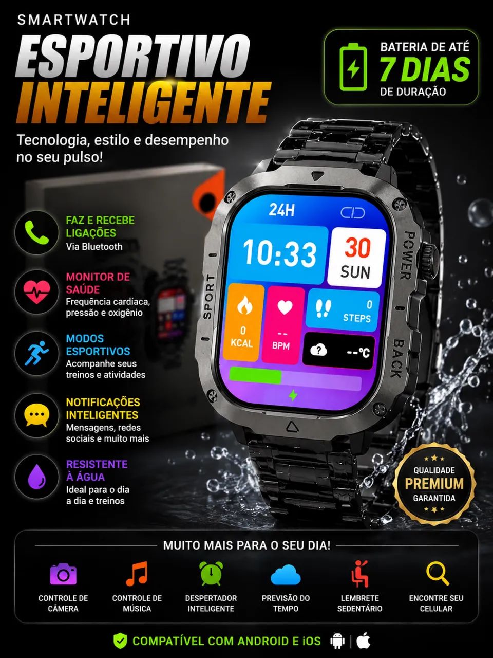 Relógio smartwatch Bluetooth  - Foto 3