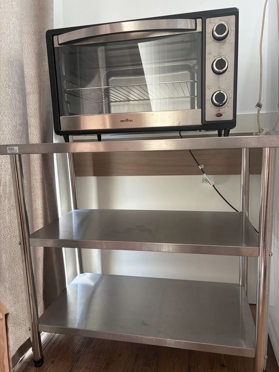 Mesa Inox 0,90x0,50 2p Bancada Manipulação Cozinha Indutrial