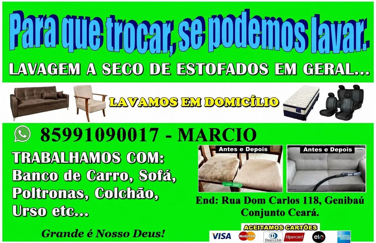 Higienização a seco de estofados em geral 