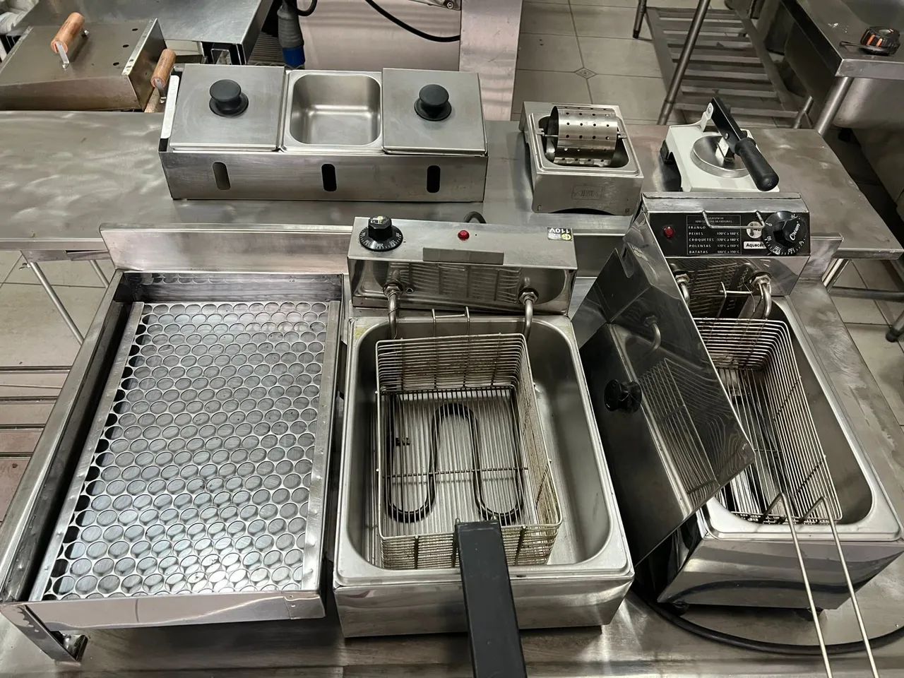 Kit 6 equipamentos Para Lanchonete fritadeira e outros 