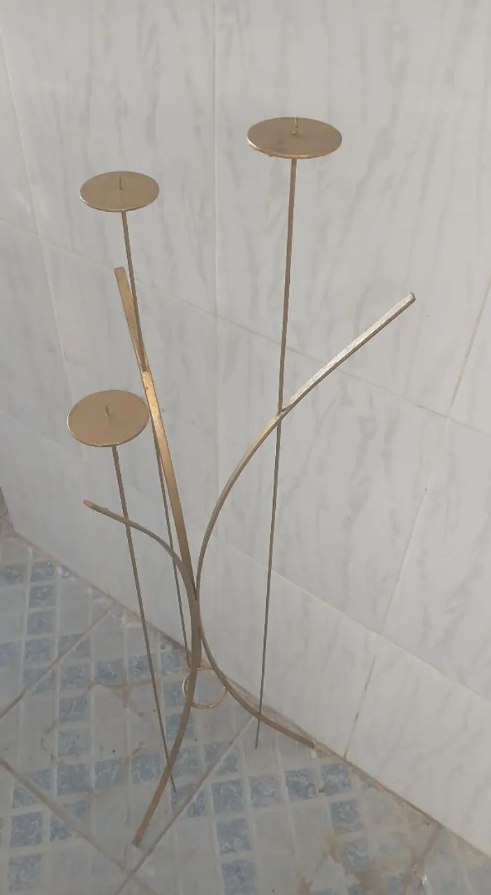 Suporte para velas dourado 