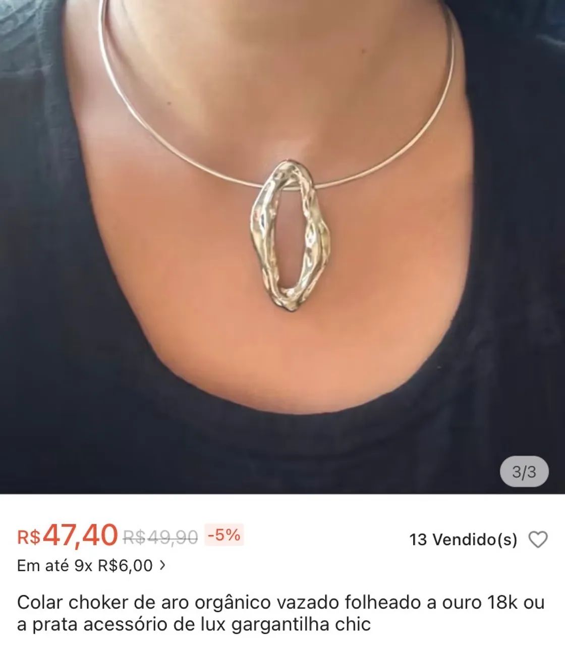 Choker prata 