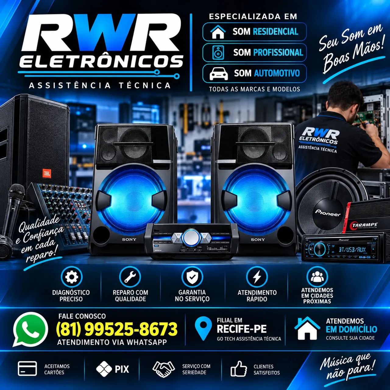 RWR Eletrônicos - Assistência Técnica em Som - Foto 3