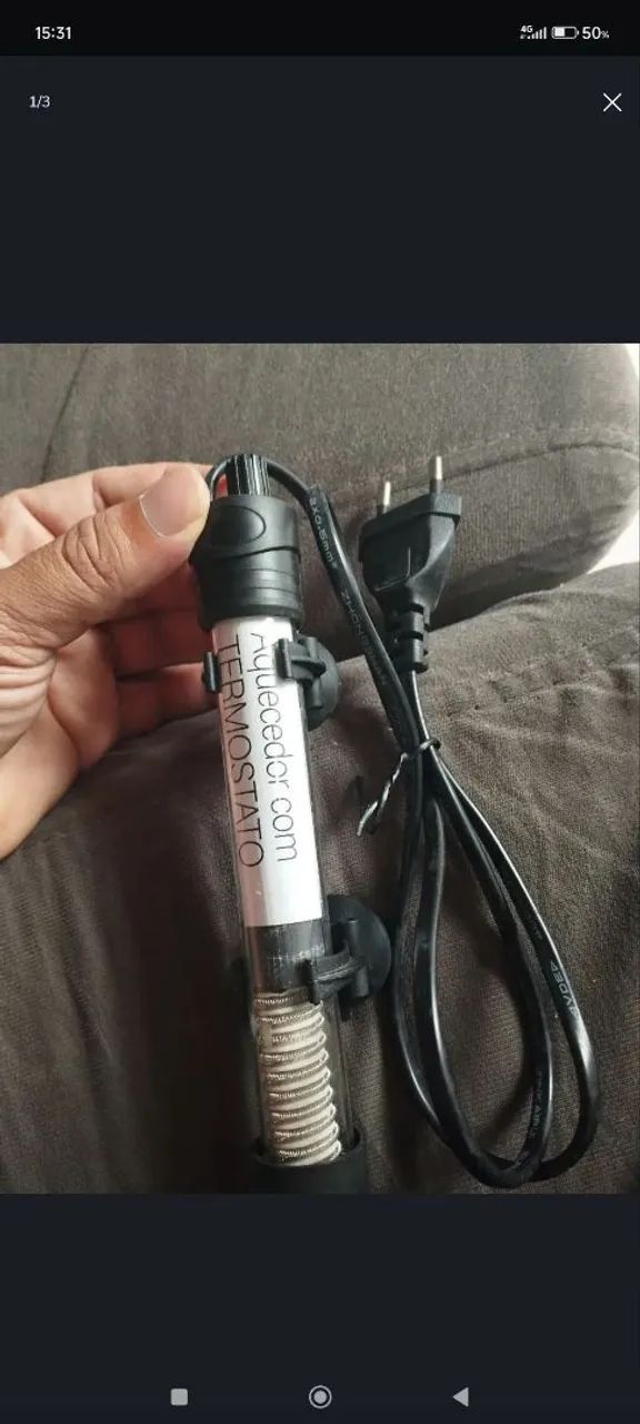 Aquecedor com termostato para aquário 