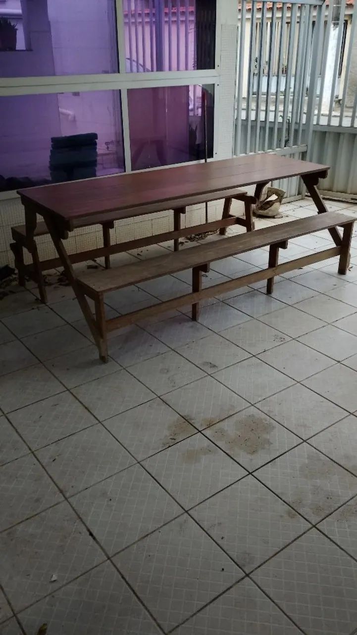 Banco Mesa de madeira Angelim Pedra - Foto 3