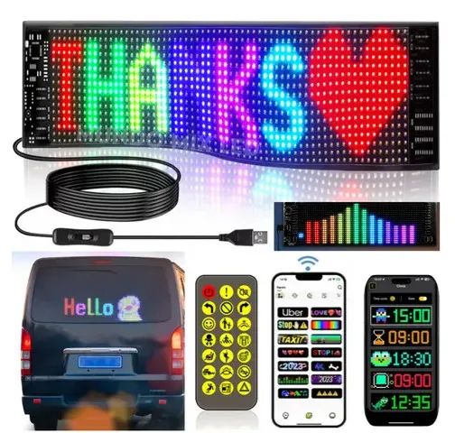 Painel Led Letreiro Matriz Digital Bluetooth Flex Carro 