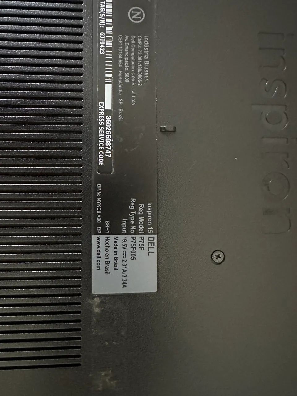 Notbook Dell usado 