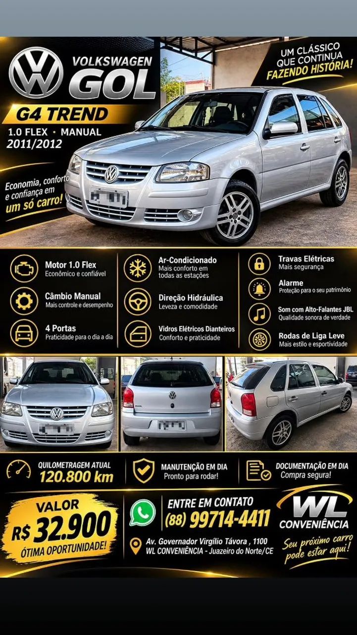Volkswagen Gol GOL CITY (TREND)/TITAN 1.0 T. FLEX 8V 4P 2012