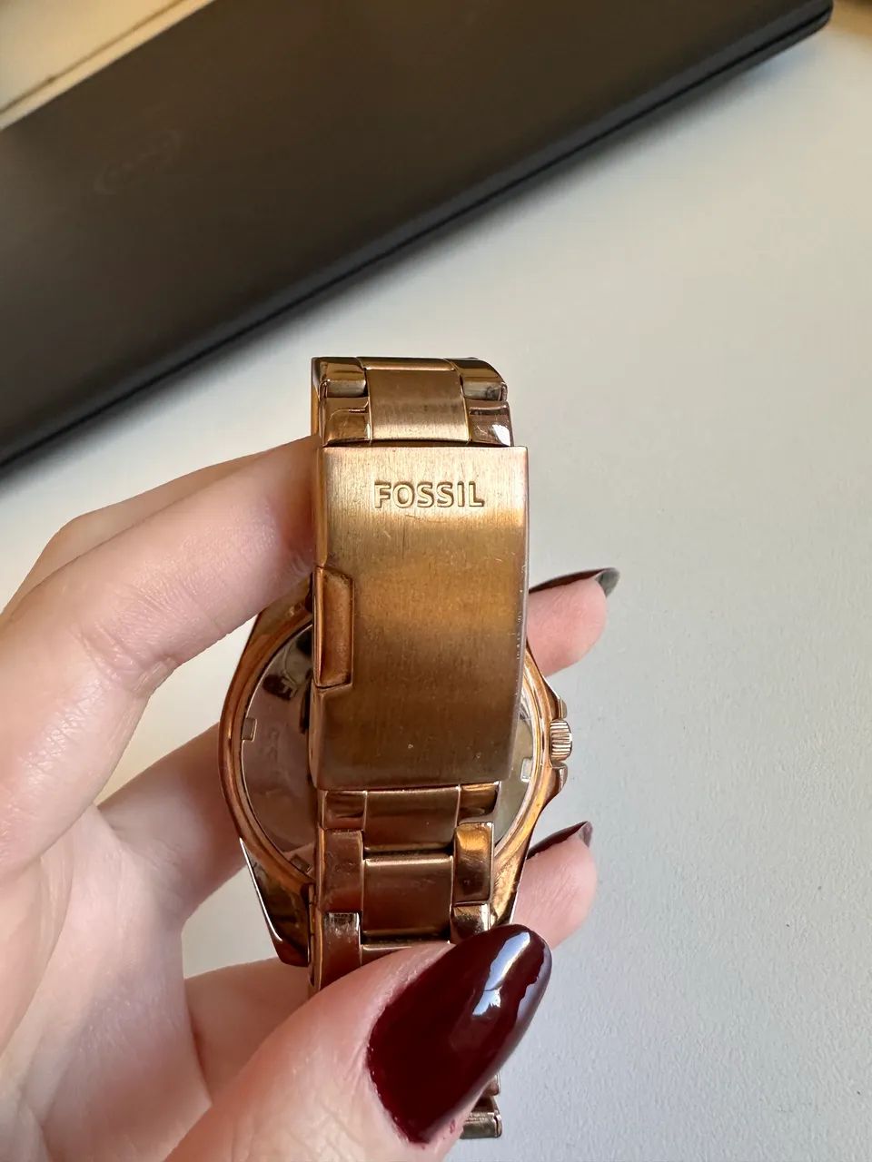 Relógio fóssil rose gold - Foto 3