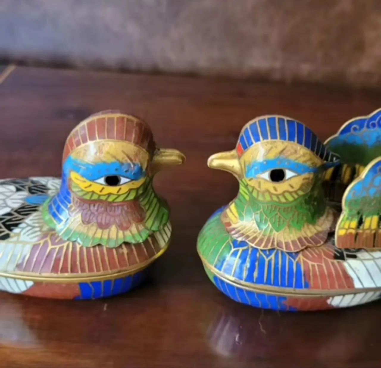 Casal de patos chineses em Cloisonné  - Foto 5