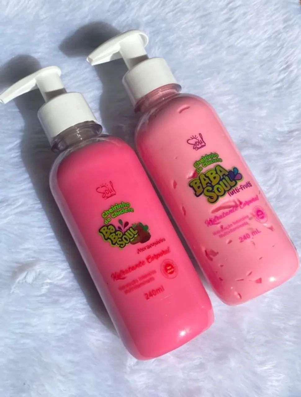 Kit Creme de pele com o cheiro de morango e Tutti frut 