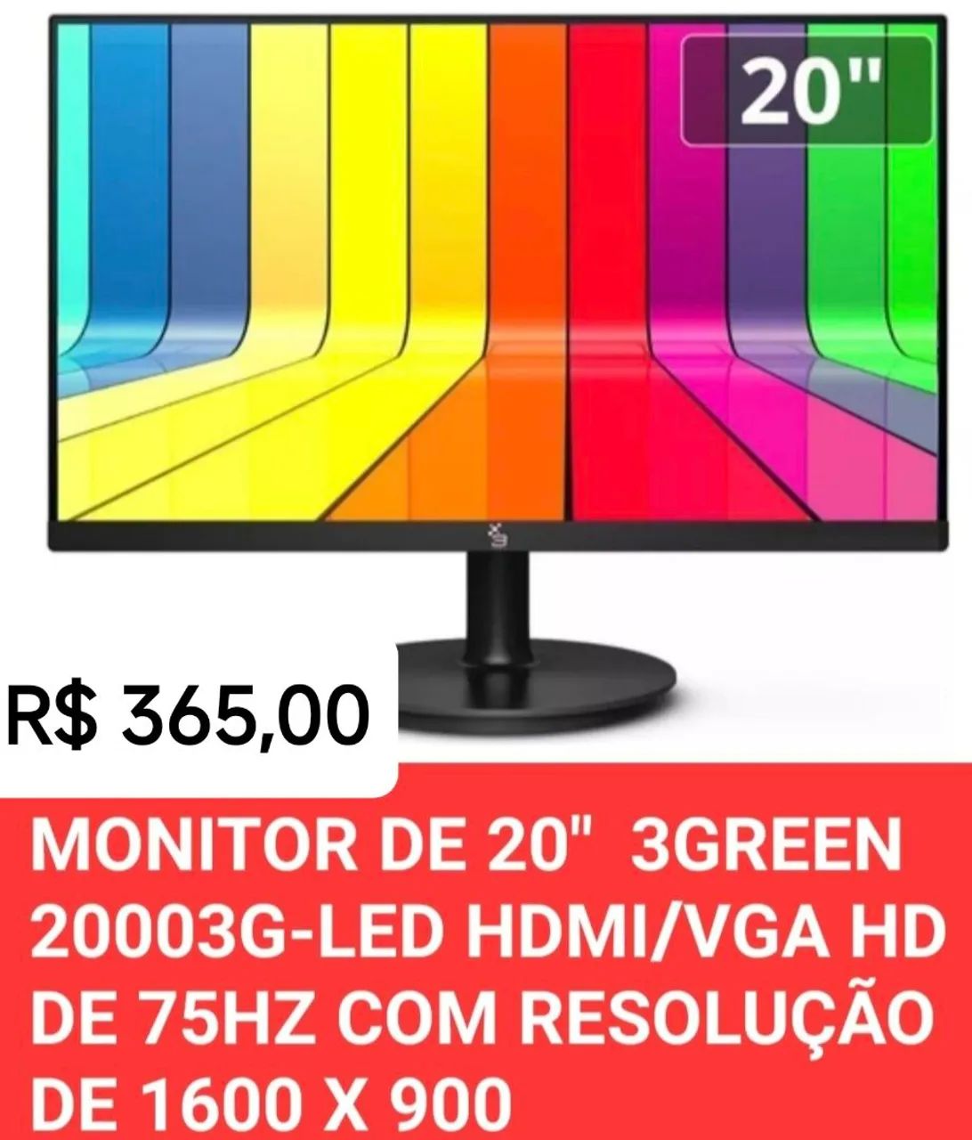 Monitor Led de 20" de 75Mhz