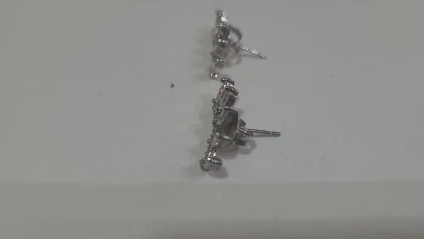 brincos no estilo ear cuff com design de coroa, prata 925 - Foto 4