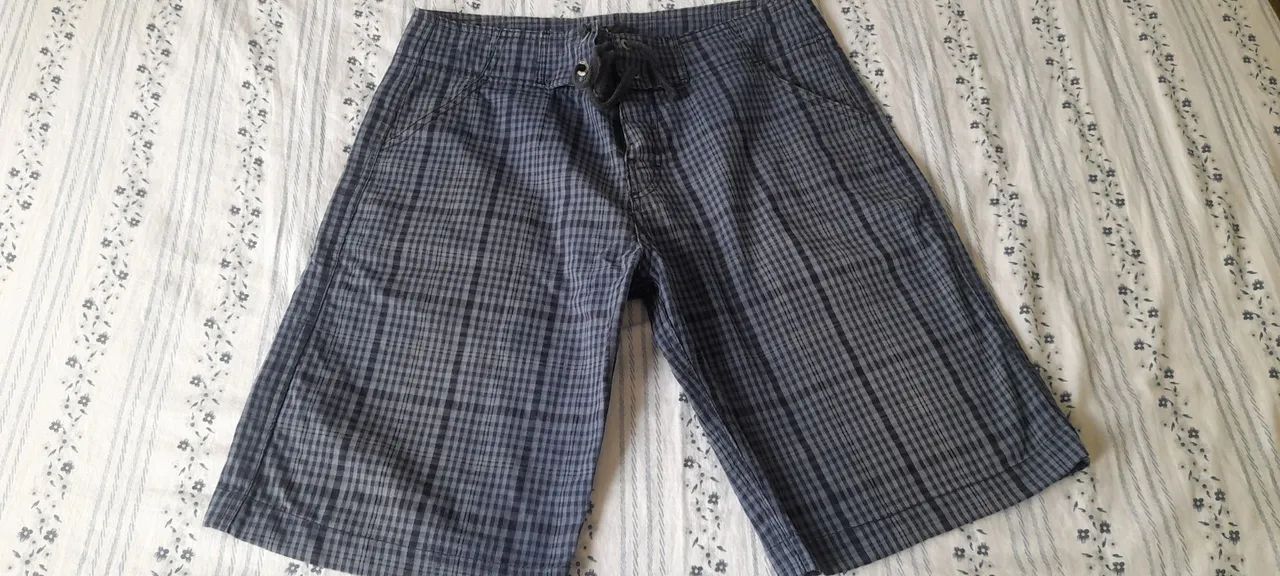 Linda Bermuda Azul Xadrez