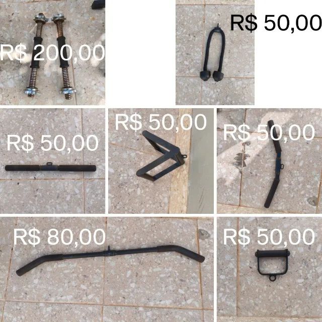 Equipamento de academia, anilhas e barras - Foto 5