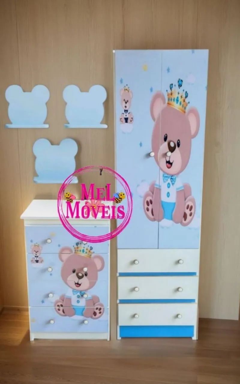 Kit infantil completo personalizado + 3 prateleiras de brinde  - Foto 3
