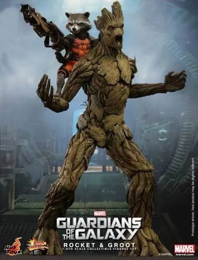 Groot e rocket hot toys / guardiões da galáxia loose sem caixa 