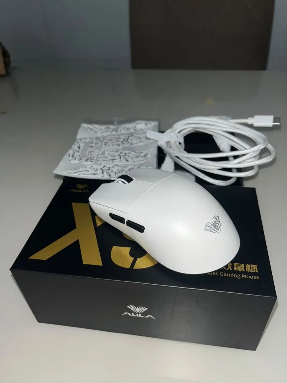 Mouse Gamer AULA X9 Triple Modes Branco - Foto 2