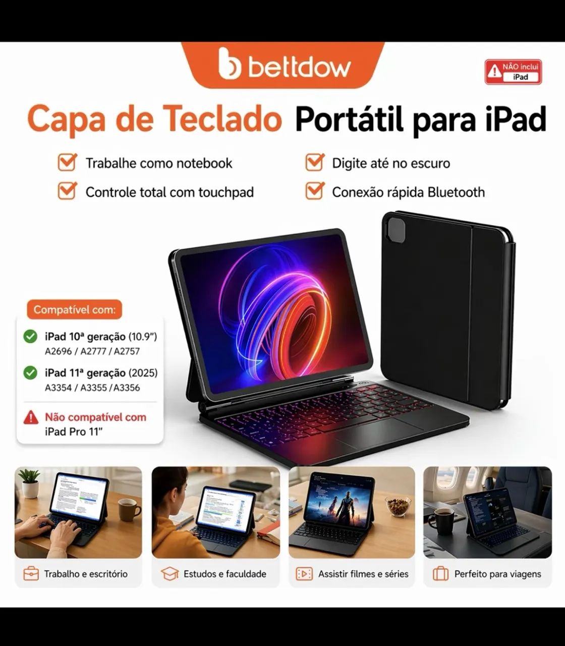 Teclado para  Ipad 10 ou 11 geração 