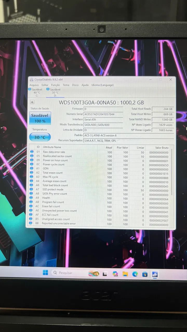 SSD M.2 WDGREEN 1TB 100%  - Foto 2